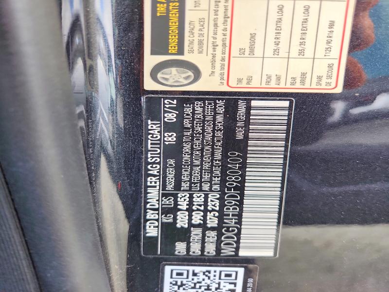 2013 Mercedes-benz C მანქანა იყიდება აუქციონზე, vin: WDDGJ4HB9DF980409, აუქციონის ნომერი: 58930296