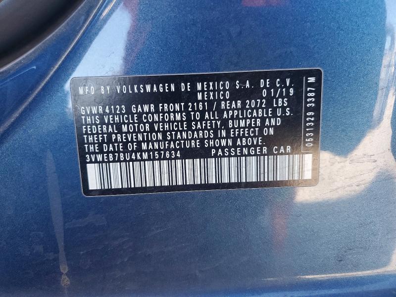 Aukcja sprzedaży 2019 Volkswagen Jetta, vin: 3VWEB7BU4KM157634, numer aukcji: 58233566