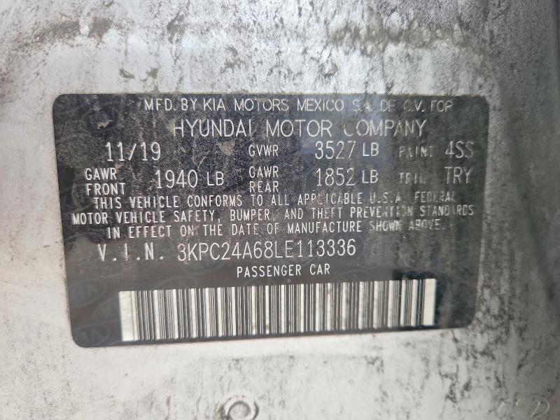 2020 Hyundai Accent მანქანა იყიდება აუქციონზე, vin: 3KPC24A68LE113336, აუქციონის ნომერი: 57915126