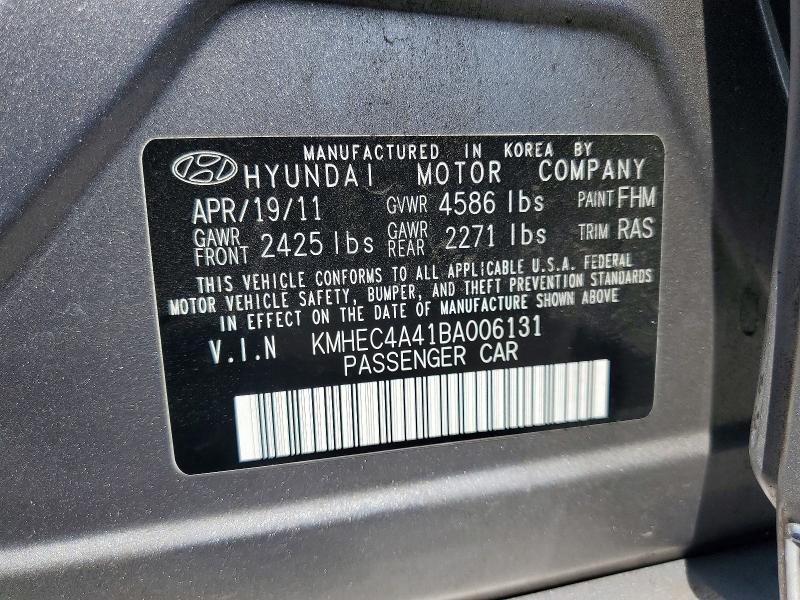 Aukcja sprzedaży 2011 Hyundai Sonata, vin: KMHEC4A41BA006131, numer aukcji: 55949456