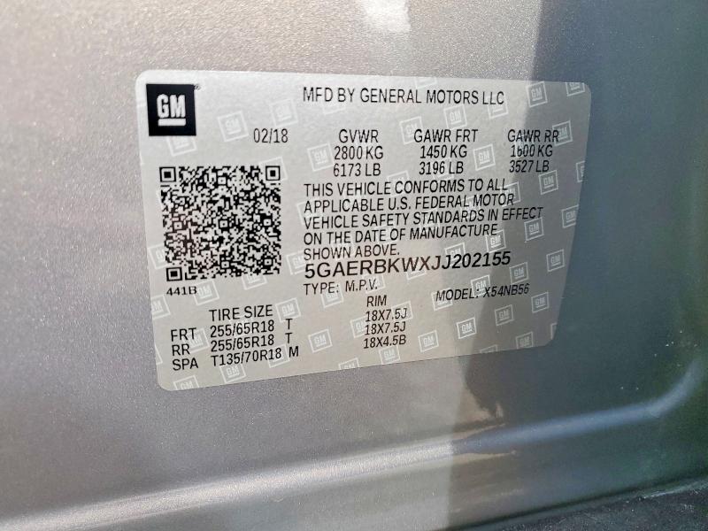 Aukcja sprzedaży 2018 Buick Enclave, vin: 5GAERBKWXJJ202155, numer aukcji: 56478956