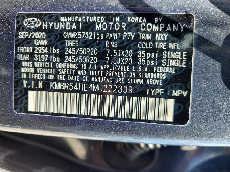 55074866 :رقم المزاد ، KM8R54HE4MU222339 vin ، 2021 Hyundai Palisade مزاد بيع