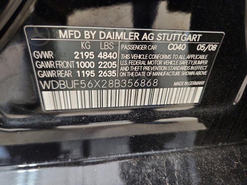 57367546 :رقم المزاد ، WDBUF56X28B356868 vin ، 2008 Mercedes-benz E مزاد بيع