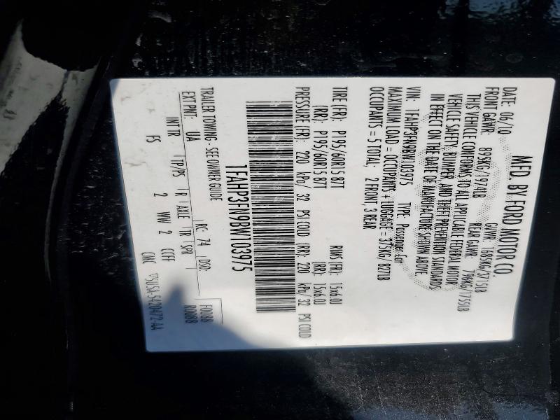 57168306 :رقم المزاد ، 1FAHP3FN9BW103975 vin ، 2011 Ford Focus مزاد بيع