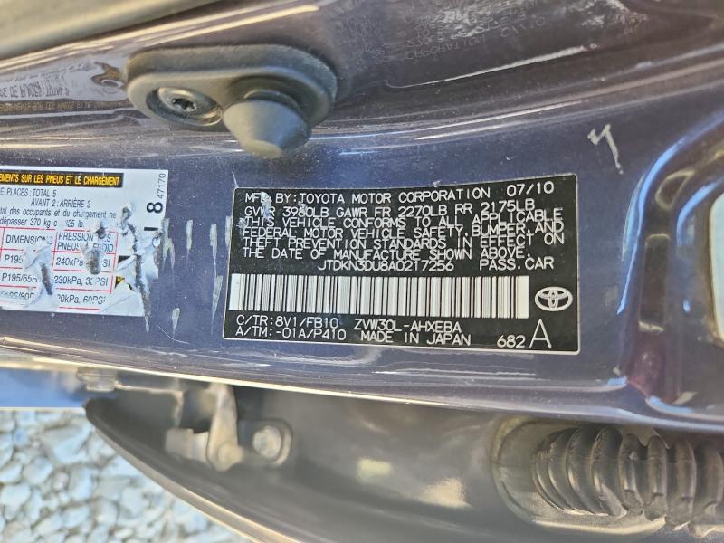 56180306 :رقم المزاد ، JTDKN3DU8A0217256 vin ، 2010 Toyota Prius مزاد بيع