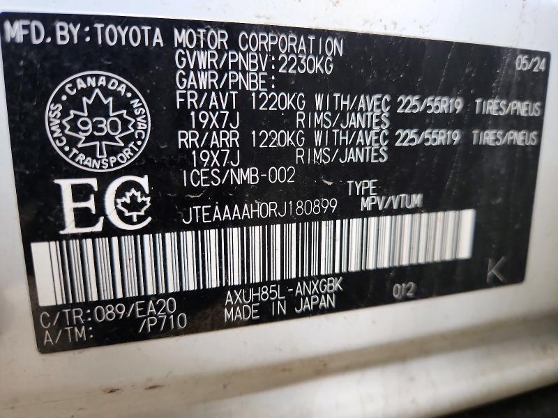 Aukcja sprzedaży 2024 Toyota Venza, vin: JTEAAAAH0RJ180899, numer aukcji: 55525586