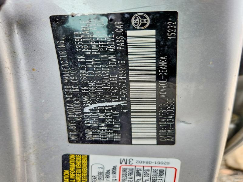 58799966 :رقم المزاد ، 4T1BE46K57U159816 vin ، 2007 Toyota Camry مزاد بيع