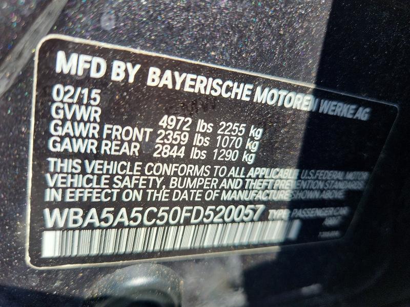 Aukcja sprzedaży 2015 Bmw 528, vin: WBA5A5C50FD520057, numer aukcji: 95588645