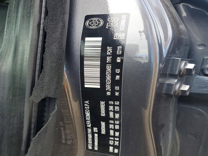 2017 Alfa Romeo Giulia მანქანა იყიდება აუქციონზე, vin: ZARFAEDN5H7534551, აუქციონის ნომერი: 58912276
