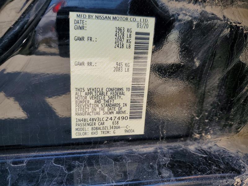 55526156 :رقم المزاد ، 1N4BL4BV3LC247490 vin ، 2020 Nissan Altima مزاد بيع