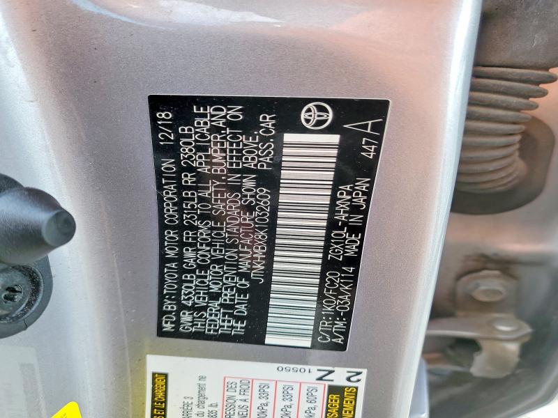 2019 Toyota C-hr მანქანა იყიდება აუქციონზე, vin: JTNKHMBX8K1032609, აუქციონის ნომერი: 58063236