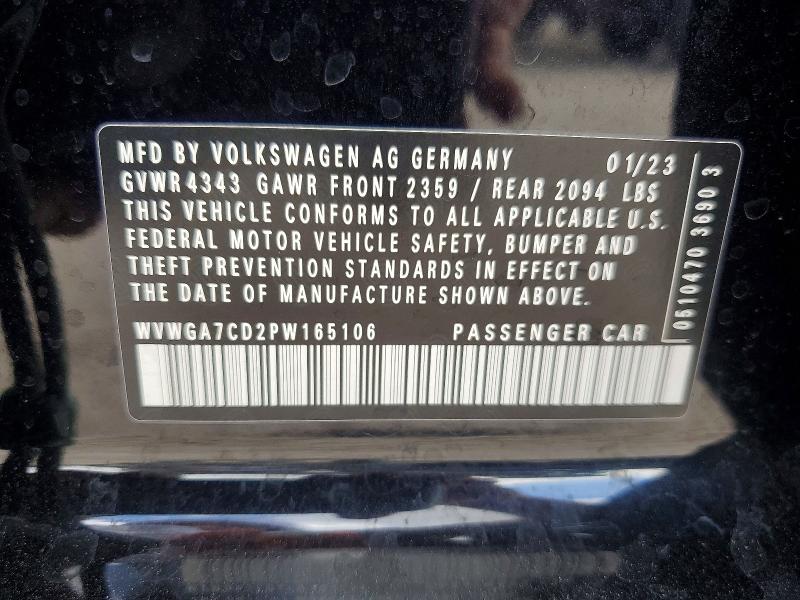 56687846 :رقم المزاد ، WVWGA7CD2PW165106 vin ، 2023 Volkswagen Gti مزاد بيع