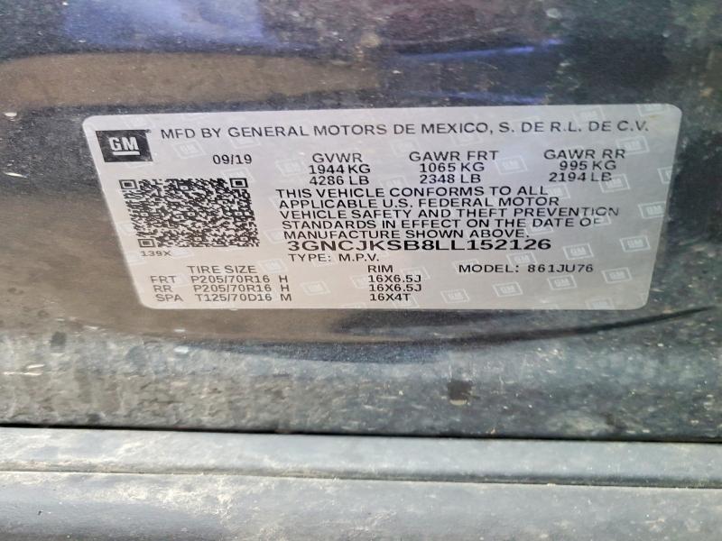 2020 Chevrolet Trax მანქანა იყიდება აუქციონზე, vin: 3GNCJKSB8LL152126, აუქციონის ნომერი: 56768526
