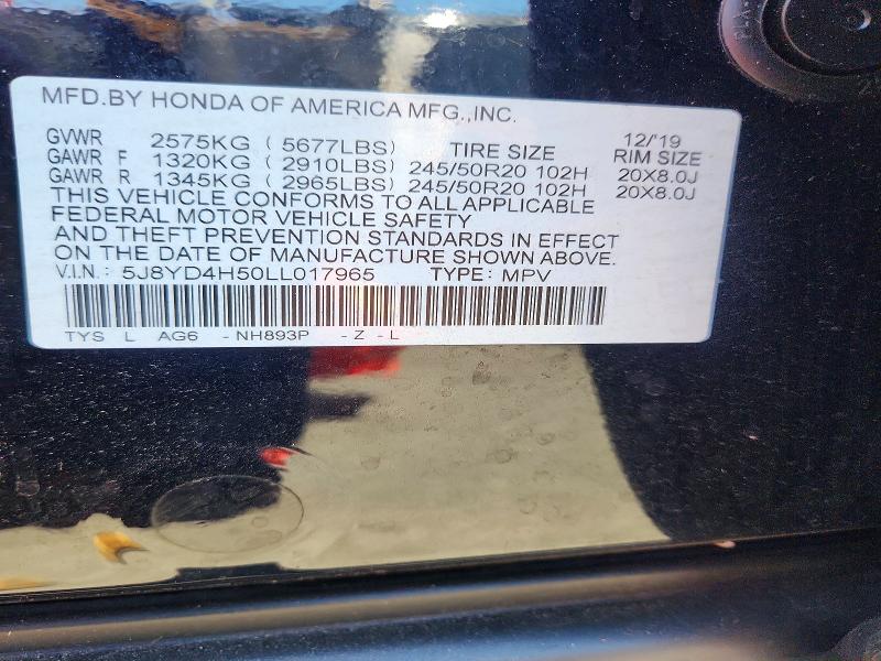 Продаж на аукціоні авто 2020 Acura Mdx, vin: 5J8YD4H50LL017965, номер лоту: 56136696