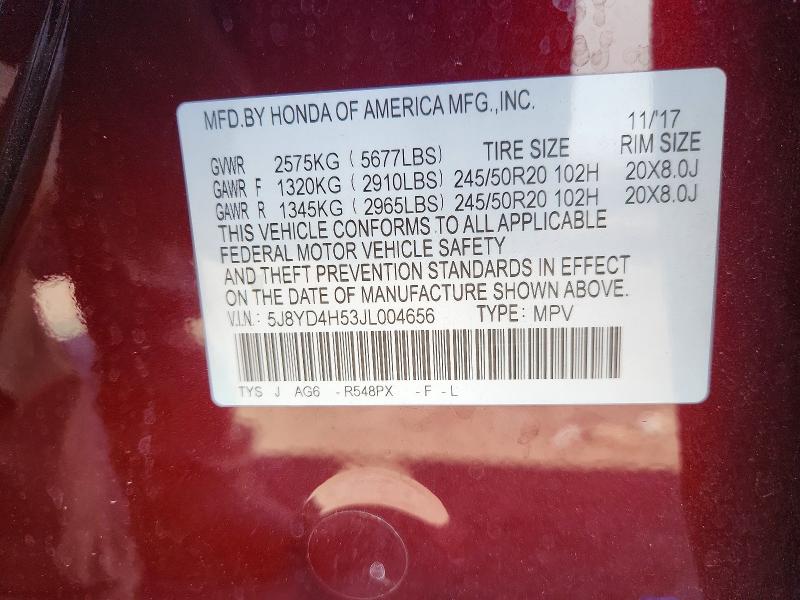 Aukcja sprzedaży 2018 Acura Mdx, vin: 5J8YD4H53JL004656, numer aukcji: 59100006