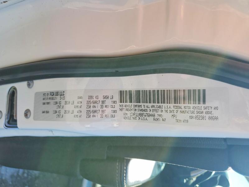 56047496 :رقم المزاد ، 1C4PJLAB8FW760440 vin ، 2015 Jeep Cherokee مزاد بيع