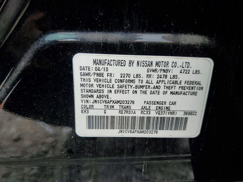 Продаж на аукціоні авто 2010 Infiniti G37 Sedan, vin: JN1CV6APXAM203276, номер лоту: 57046706