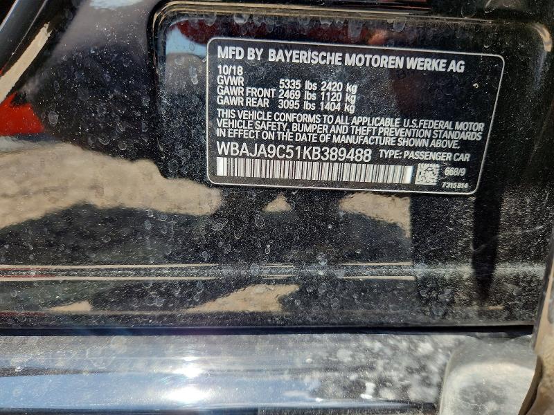 Продажа на аукционе авто 2019 Bmw 530e, vin: WBAJA9C51KB389488, номер лота: 55000136
