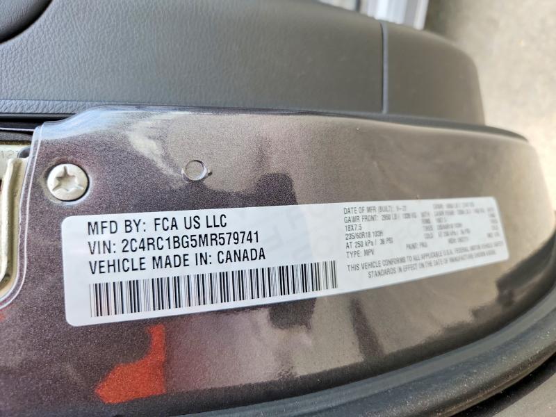 2021 Chrysler Pacifica მანქანა იყიდება აუქციონზე, vin: 2C4RC1BG5MR579741, აუქციონის ნომერი: 56769626