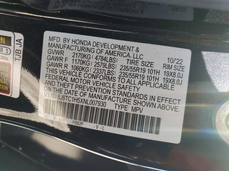 Продаж на аукціоні авто 2022 Acura Rdx, vin: 5J8TC1H5XNL007930, номер лоту: 55676506