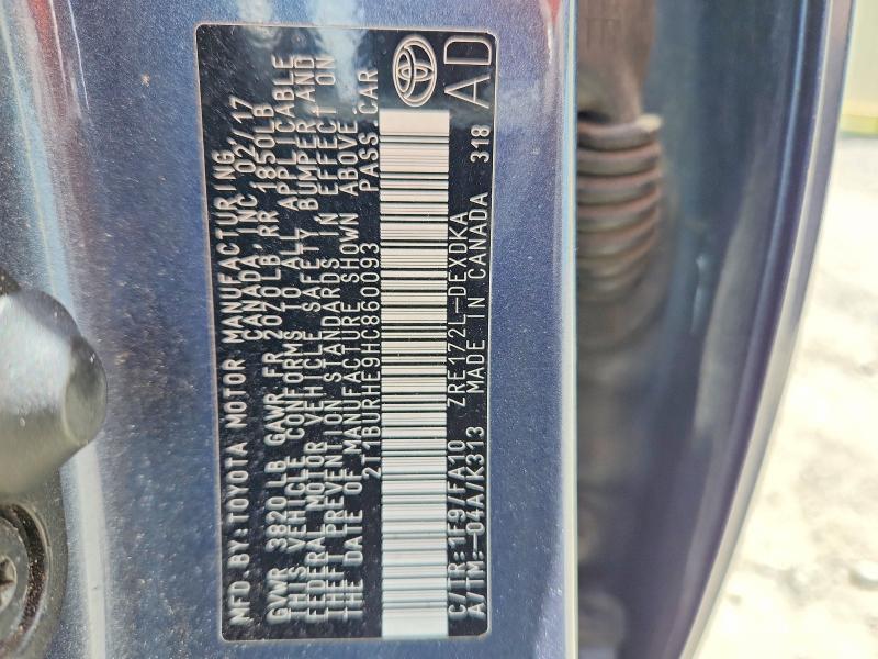 Продаж на аукціоні авто 2017 Toyota Corolla, vin: 2T1BURHE9HC860093, номер лоту: 57400016
