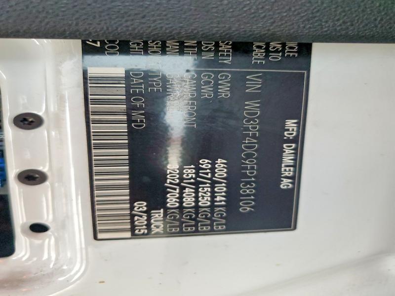Продажа на аукционе авто 2015 Mercedes Benz Sprinter, vin: WD3PF4DC9FP138106, номер лота: 57469386