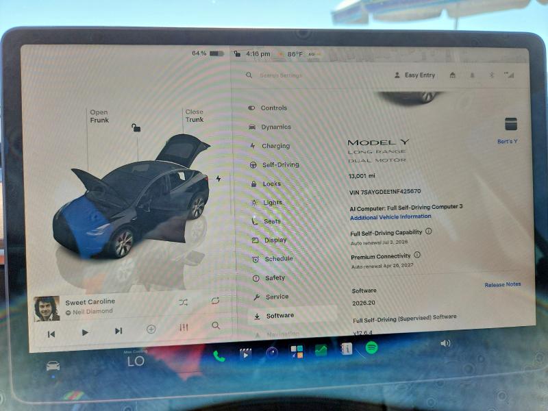 Aukcja sprzedaży 2022 Tesla Model Y, vin: 7SAYGDEE1NF425670, numer aukcji: 57610736