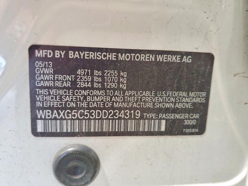 Продаж на аукціоні авто 2013 Bmw 528, vin: WBAXG5C53DD234319, номер лоту: 57161356