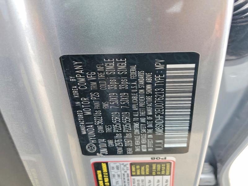 2014 Hyundai Santa Fe მანქანა იყიდება აუქციონზე, vin: KM8SNDHF2EU076213, აუქციონის ნომერი: 58802456