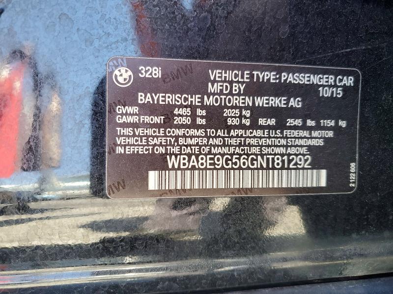 Aukcja sprzedaży 2016 Bmw 328, vin: WBA8E9G56GNT81292, numer aukcji: 56075666