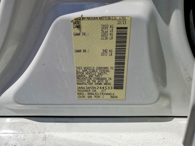 Продажа на аукционе авто 2014 Nissan Altima, vin: 1N4AL3AP2EN244533, номер лота: 57367416