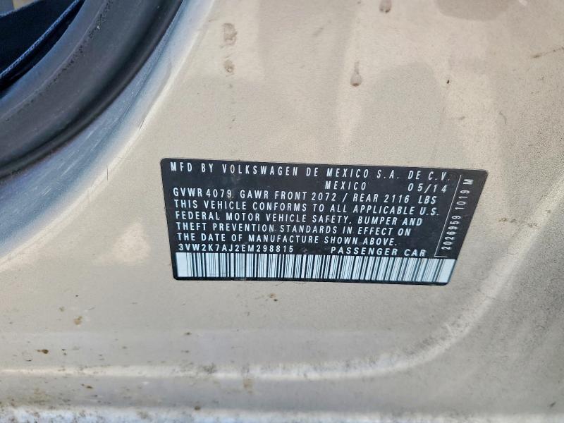 58390276 :رقم المزاد ، 3VW2K7AJ2EM298815 vin ، 2014 Volkswagen Jetta مزاد بيع