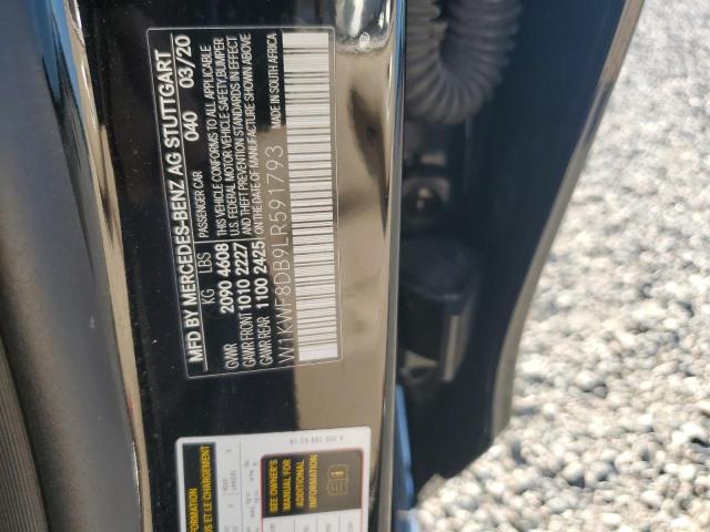 58434646 :رقم المزاد ، W1KWF8DB9LR591793 vin ، 2020 Mercedes-benz C مزاد بيع