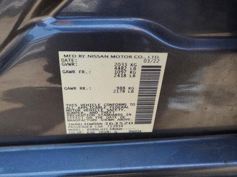 Aukcja sprzedaży 2022 Nissan Altima, vin: 1N4BL4DW0NN363520, numer aukcji: 58469676