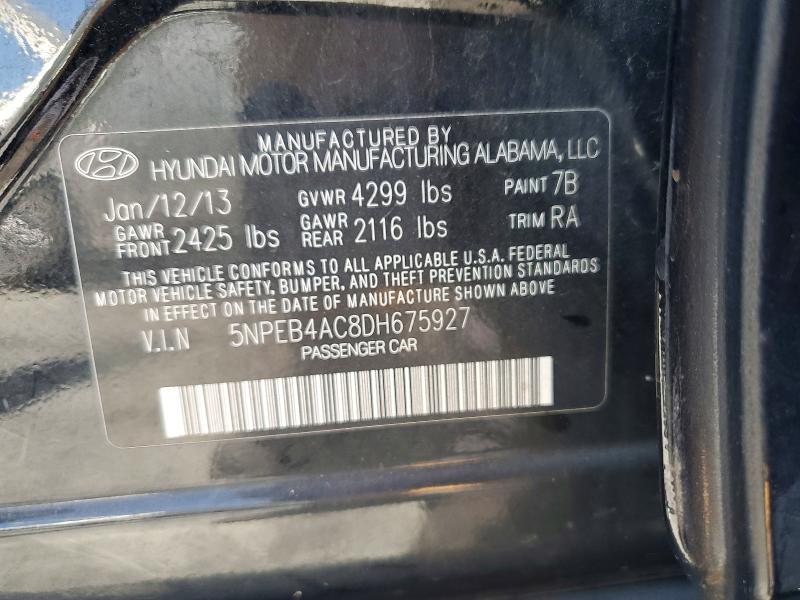 Продажа на аукционе авто 2013 Hyundai Sonata, vin: 5NPEB4AC8DH675927, номер лота: 56264436
