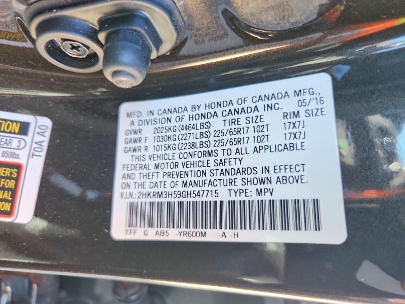 Aukcja sprzedaży 2016 Honda Cr-v, vin: 2HKRM3H59GH547715, numer aukcji: 57367346