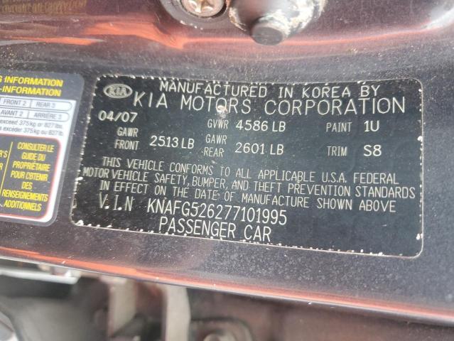 56804356 :رقم المزاد ، KNAFG526277101995 vin ، 2007 Kia Rondo مزاد بيع