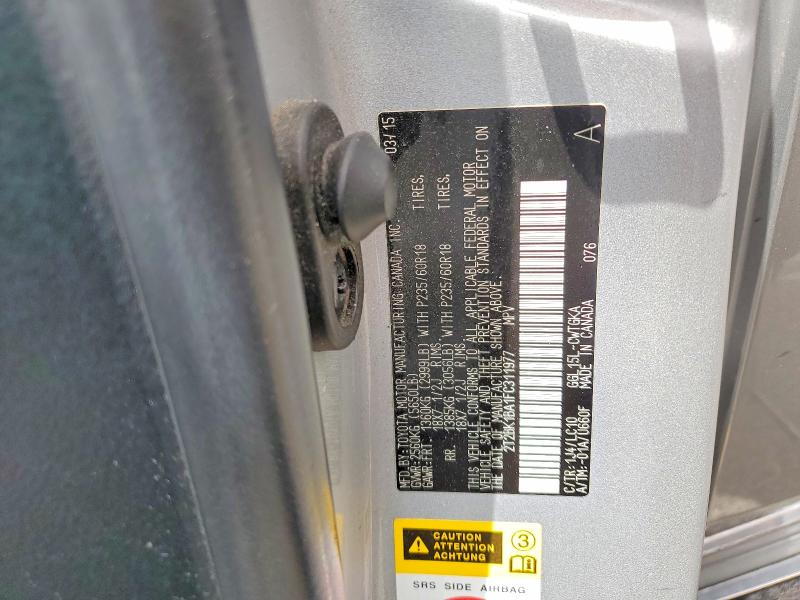 56448366 :رقم المزاد ، 2T2BK1BA1FC311977 vin ، 2015 Lexus Rx 350 مزاد بيع