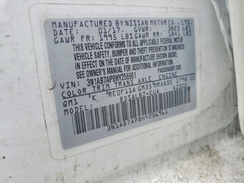 Продажа на аукционе авто 2017 Nissan Sentra, vin: 3N1AB7AP8HY256961, номер лота: 56166906