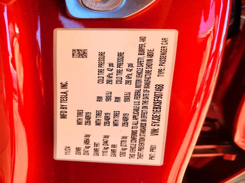 Aukcja sprzedaży 2025 Tesla Model 3, vin: 5YJ3E1EBXSF907468, numer aukcji: 58189806