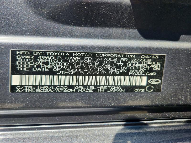 58886786 :رقم المزاد ، JTHCE1BL8D5015879 vin ، 2013 Lexus Gs مزاد بيع