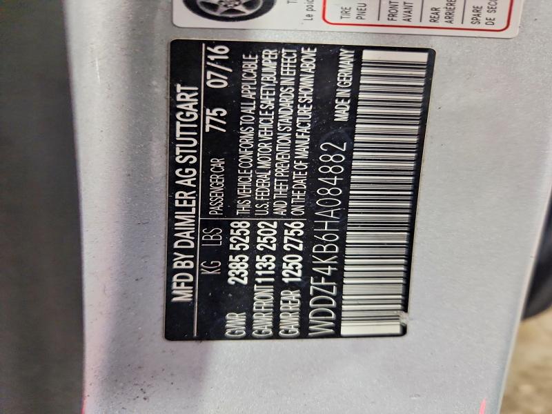 57353926 :رقم المزاد ، WDDZF4KB6HA084882 vin ، 2017 Mercedes-benz E مزاد بيع