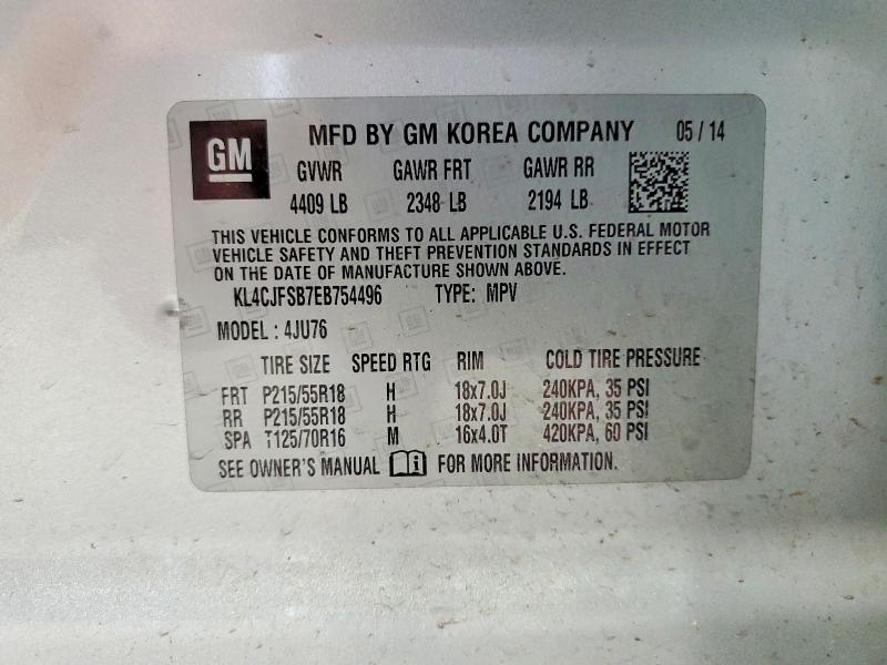 Продажа на аукционе авто 2014 Buick Encore, vin: KL4CJFSB7EB754496, номер лота: 56653346