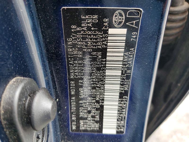 Aukcja sprzedaży 2018 Toyota Corolla, vin: 2T1BURHE0JC053144, numer aukcji: 58033796