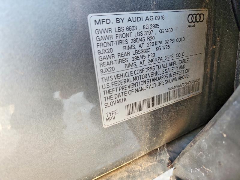 56636356 :رقم المزاد ، WA1VAAF75HD029408 vin ، 2017 Audi Q7 مزاد بيع