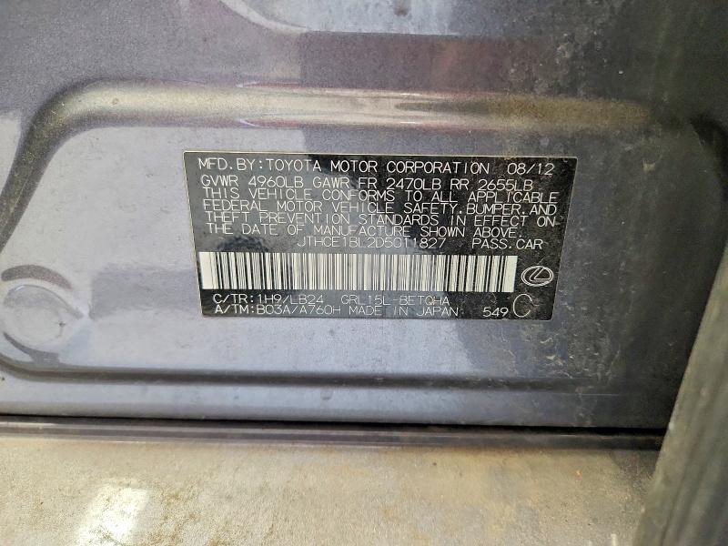 Aukcja sprzedaży 2013 Lexus Gs, vin: JTHCE1BL2D5011827, numer aukcji: 59374906