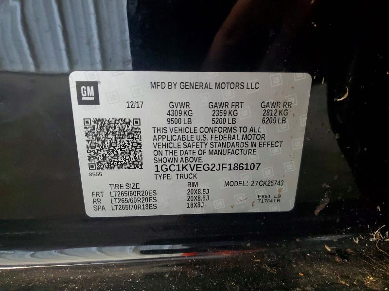 2018 Chevrolet Silverado მანქანა იყიდება აუქციონზე, vin: 1GC1KVEG2JF186107, აუქციონის ნომერი: 56715396