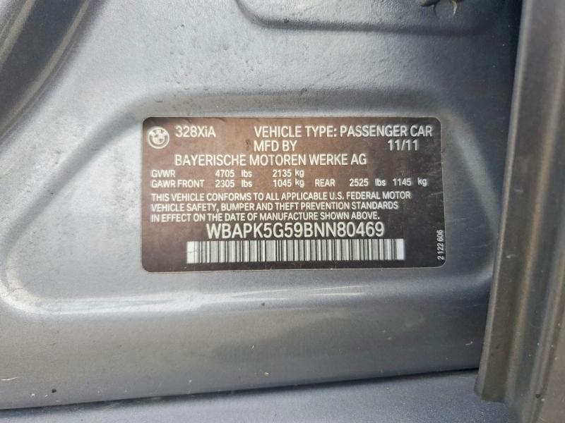 Продажа на аукционе авто 2011 Bmw 328, vin: WBAPK5G59BNN80469, номер лота: 58281986