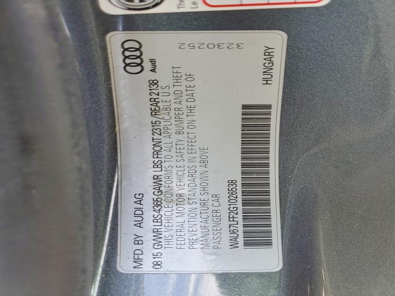 Продажа на аукционе авто 2016 Audi A3, vin: WAU67LFF2G1026538, номер лота: 58841396
