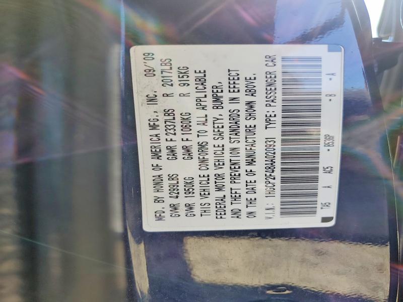 2010 Honda Accord მანქანა იყიდება აუქციონზე, vin: 1HGCP2F48AA020931, აუქციონის ნომერი: 56859276